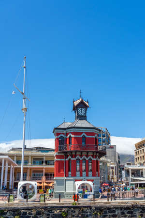Cape Town, South Africa - January 29, 2020: The Clock Tower in the Victoria and Alfred Waterfront....