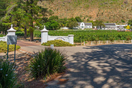 FRANSCHHOEK WESTERN CAPE SOUTH AFRICA - FEBRUARY, 02. 2020: - Rickety Bridge Winery, Franschhoekのeditorial素材