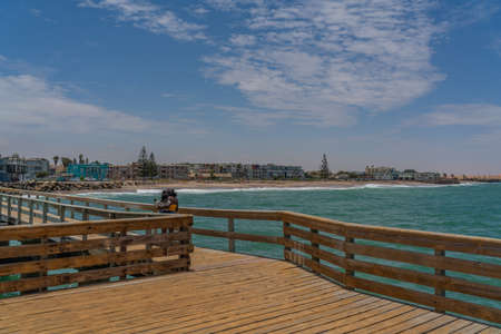 SWAKOPMUND, NAMIBIA - JAN 11, 2020: Local craft market in Swakopmund at the promenade. Local hand made toys and other African goodsのeditorial素材