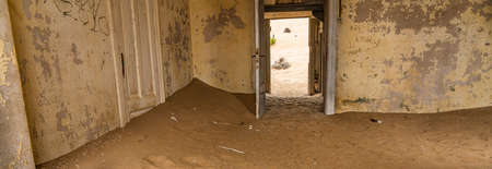 German Kolmanskop - Kolmannskuppe Ghost Town in Namibia with the abandoned buildings in the Namib desertの写真素材