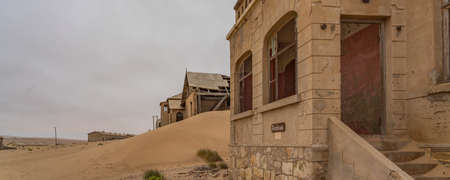 The Architekt house at German Kolmanskop - Kolmannskuppe Ghost Town in Namibia with the abandoned...