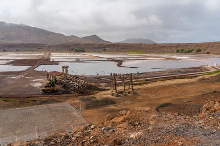 Salinas de Pedra de Lume, old salt lakes on Sal Island, Cape Verdeの写真素材