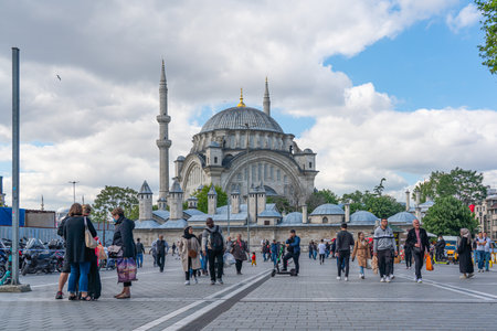 ISTANBUL, TURKEY - MAY 19.2022: View of Nuruosmaniye Mosque, an architecturally significant Ottoman mosque completed in 1755.のeditorial素材