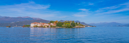 Isola Bella - island Bella at the lake Maggiore at Stresa in Italy, landscapes over the lake.