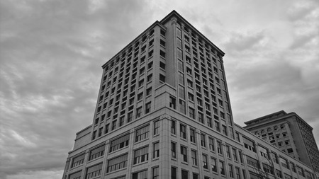 Black and white buildingのeditorial素材