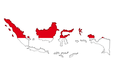 Indonesia map flag iconの写真素材