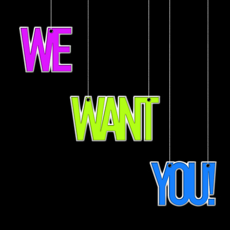 we want you textの写真素材