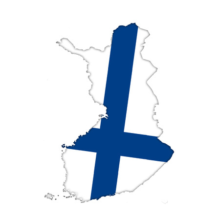 Finland flag icon mapの写真素材