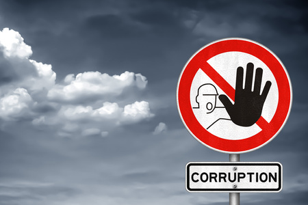 Stop with the corruptionの写真素材