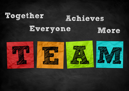 Teamwork - chalkboard illustrationの写真素材