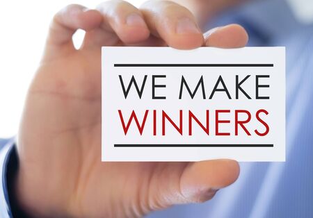 we make winners - business card conceptの写真素材