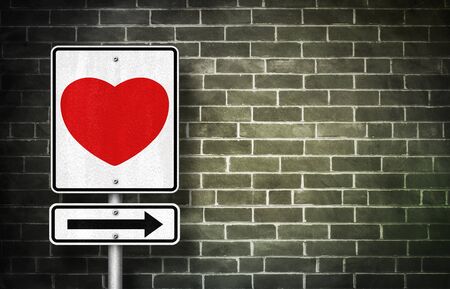 Heart - road sign conceptの写真素材