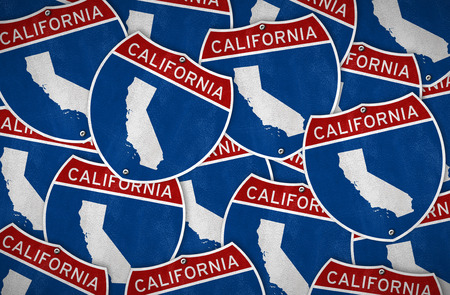 California road sign - icon mapの写真素材