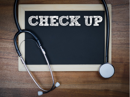 Check up - chalkboard messageの写真素材