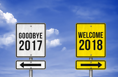 Goodbye 2017 and Welcome 2018の写真素材
