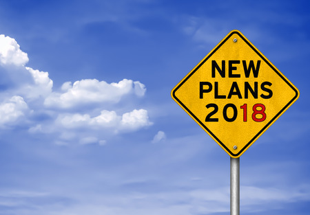 New Plans for 2018 - road sign conceptの写真素材