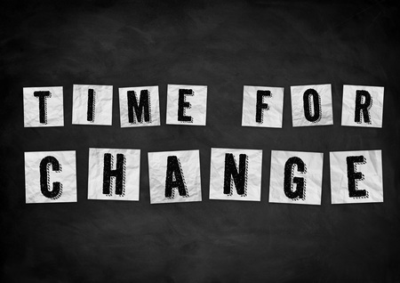 Time for change - chalkboard illustrationの写真素材