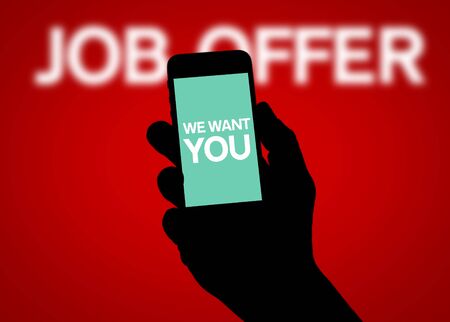 We Want You Job Offer on the smartphone