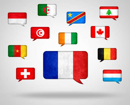 French language in the World - Different Countries with French as languageの写真素材