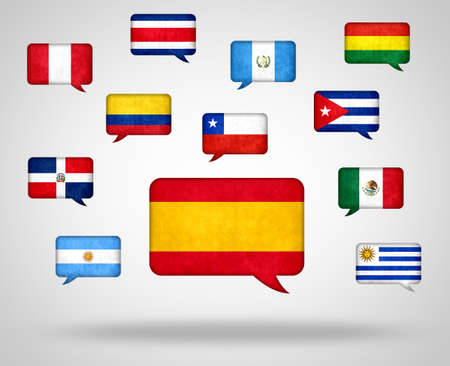 Spanish language in the World - Different Countries with Spanish as languageの写真素材