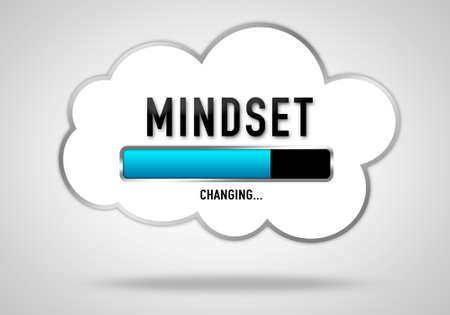 loading bar illustration with the message MINDSET CHANGINGの写真素材