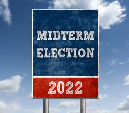 Road sign - Midterm Election in 2022の写真素材