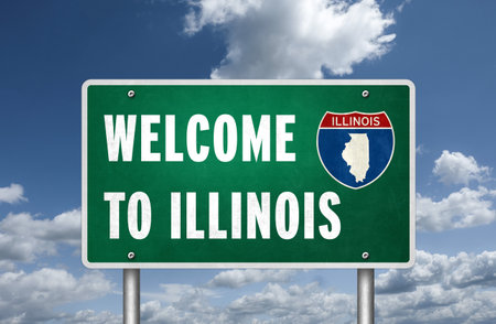 Welcome to US State of Illinoisの写真素材