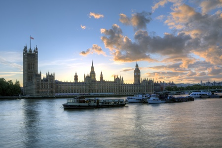 Big Ben and the Thames river, London.の写真素材