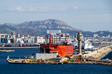 Ships in a modern port.の写真素材