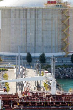 Tanker terminal for oil products on the Atlantic coast.の写真素材