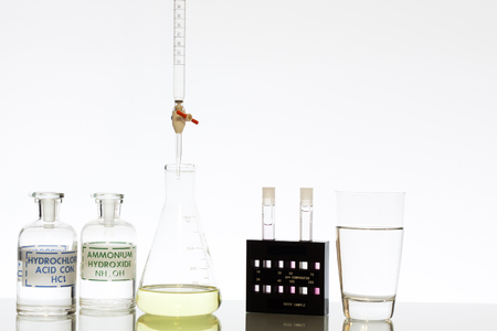 Testing of water for pH and chlorineの写真素材