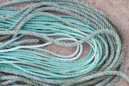 Green rope on the dock.の写真素材