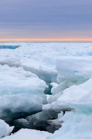 Sea ice along the Newfoundland coast in spring.の写真素材