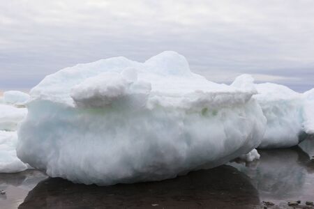 Sea ice along the Newfoundland coast in spring.の写真素材