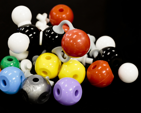 Parts of a chemistry molecular model kit