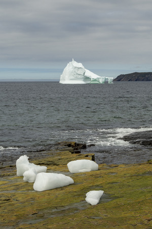 Large 10,000 year old iceberg drifting along the Newfoundland coastline in summer.の写真素材