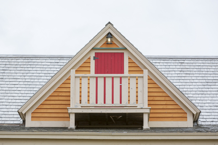 Balcony on the roof of a house.の写真素材