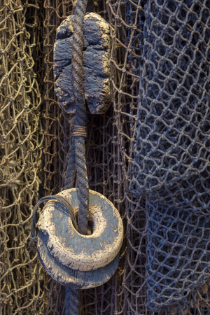 Traditional tar coated fishing nets, Newfoundland and Labrador, Canada.