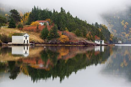 Tranquil autumn morning in Trinity Bay, Newfoundland and Labrador, Canada.の写真素材