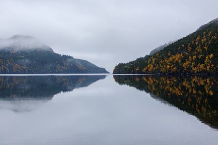 Tranquil autumn morning in Trinity Bay, Newfoundland and Labrador, Canada.の写真素材