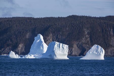 An iceberg along the Newfoundland coastline in summer, very popular with tourist.の写真素材
