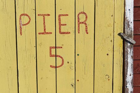 The door to a traditional Newfoundland and Labrador fishing stage.