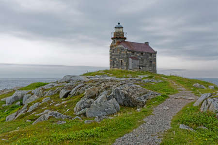 The historic stone lighthouse at Rose Blanche, Newfoundland and Labrador, Canada.の写真素材