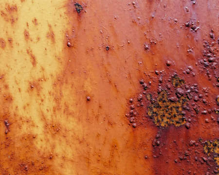 Oxidation of a metal surface showing rusting and corrosion.の写真素材