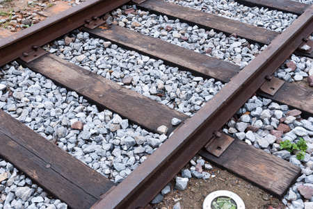 closeup of old railroad