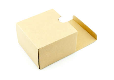 Corrugated cardboard boxes on white