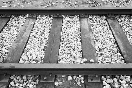 closeup of old railroad trestleの写真素材