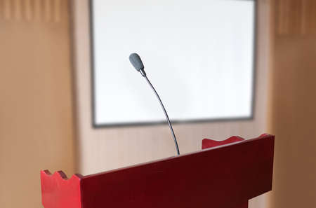 Microphone at conference.の写真素材