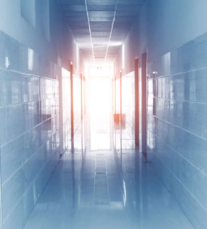 long corridor in the hospital.のeditorial素材