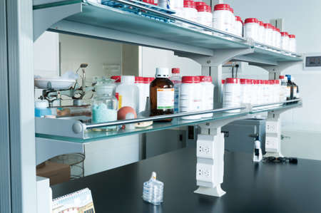 laboratory with a lot of bottlesのeditorial素材